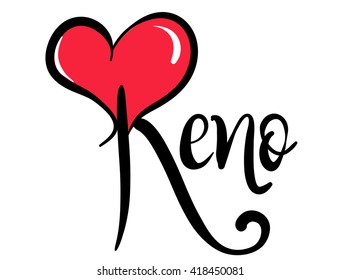 I Love Reno - Vector Graphic