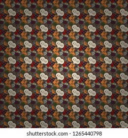 Love repeated backdrop for girl, textile, clothes. Seamless love pattern. Wrapping paper. Valentine':s day. Sketch heart elements on black, beige and brown colors. Vector illustration.