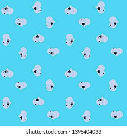 Love repeated backdrop for girl, textile, clothes. Wrapping paper. Valentine':s day. Seamless love pattern. Sketch heart elements on blue, black and neutral colors. Vector illustration.