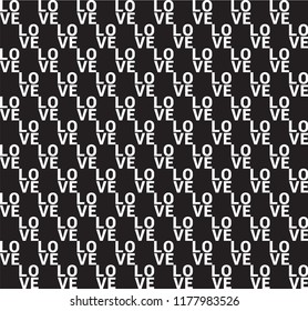 Love Repetition Seamless Pattern Slogan for T-Shirt Graphic Vector Print