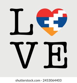 I Love Republic of Artsakh flag heart icon vector illustration