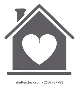 Love residence icon. Visual representation of affection and dwelling, symbolizing a place of fondness and care.