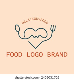 logotipo del restaurante de amor con un concepto sencillo de cuchara y tenedor