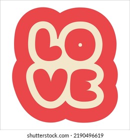 love retro aesthetic sticker print
