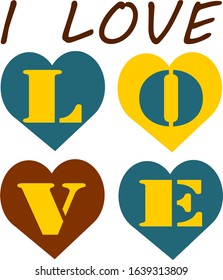 I love love retro design with hearts