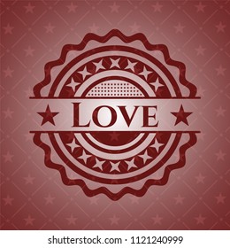 Love retro red emblem