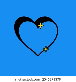 Love Retro Shape Textbox Icon with Blue Vintage Color. Label Icon. High Quality Vector Icon. Editable Vector
