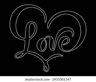 Love Rhinestone t shirt design