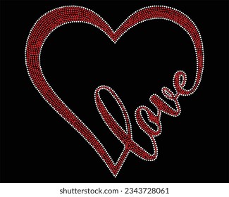 Love Love rhinestone t-shirt design