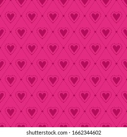 Love Rhombus Dotted Line Seamless Pattern