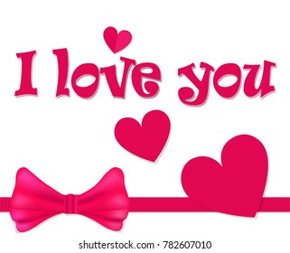 I love the ribbon, bow, heart , on a white background