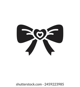 Love Ribbon gefüllt Symbol Vektorillustration