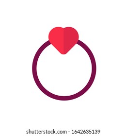 love ring flat icon valentines day
