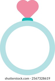 Love ring icon design illustration, Valentine heart ring vector illustration, cute symbol valentines day illustration. 