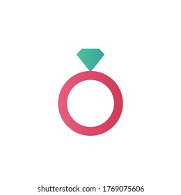 love ring icon flat design vector illustration full color. isolated on white background