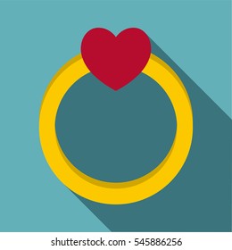 Love ring icon. Flat illustration of love ring vector icon for web