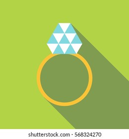 Love ring icon. Flat illustration of love ring vector icon for web design