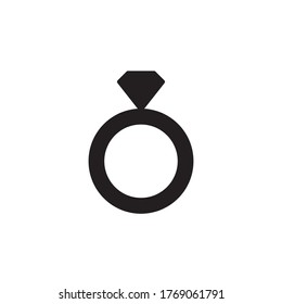 love ring icon glyph vector illustration black design. isolated on white background