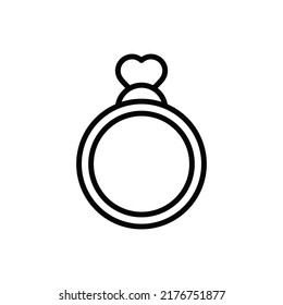 Love Ring Outline Icon Vector Illustration