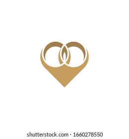 Love Rings Marriage Wedding Logo