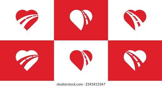 love and road icon vector element inspiration