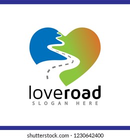 love road logo vector element. road logo template