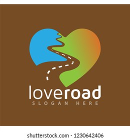 love road logo vector element. road logo template