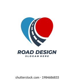Love Road logo vector template, Creative Road logo design concepts