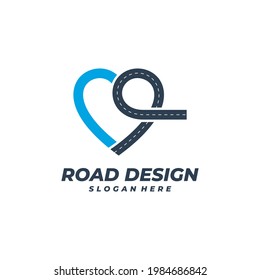 Love Road logo vector template, Creative Road logo design concepts