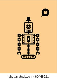 love robot doodle