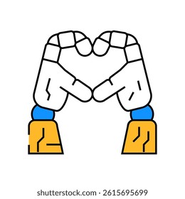 love robot hand gesture line icon vector. love robot hand gesture sign. isolated symbol illustration