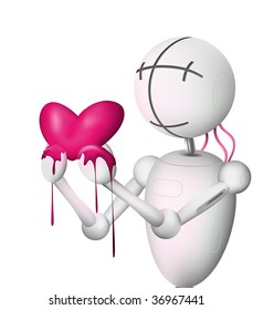 Love. Robot heart. Vector illustration