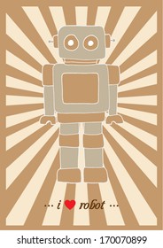 i love robot poster template vector/illustration /background/ greeting card