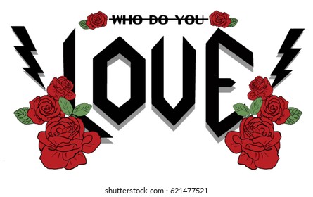 love rock vector print