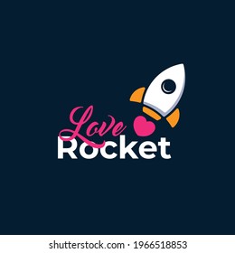 Love Rocket Heart Creative Illustration Logo Design