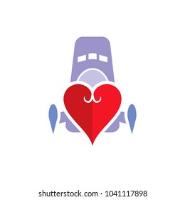 Love Rocket Logo Icon Design