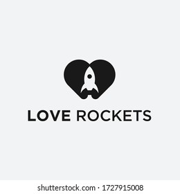 Logo de Love Rocket. espacio vectorial
