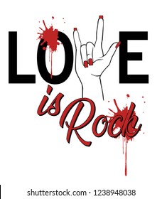 love is rock,for t-shirt slogan