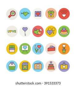 Love & Romance Colored Vector Icons 3