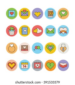 Love & Romance Colored Vector Icons 2