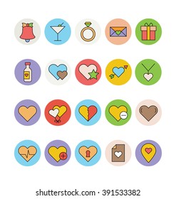 Love & Romance Colored Vector Icons 1