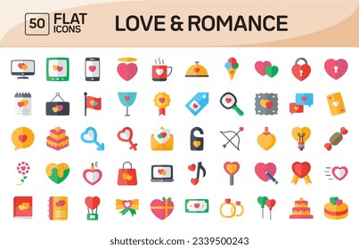 Love and Romance Flat Icons Pack Vol 1