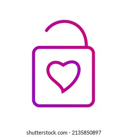 love  romance gradient icon image, unlock love