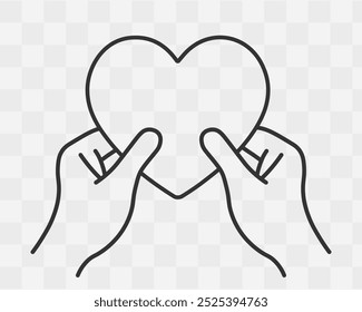 Love romance heart and hand icon symbol. Happy valentine day gift logo sign. Vector illustration image. Isolated on background. 