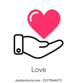 Love and romance icon concept