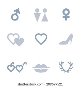 Love and romance icon set