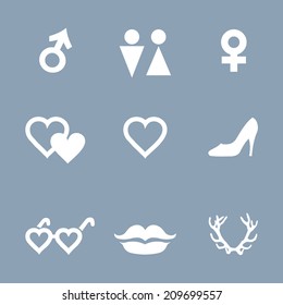 Love and romance icon set