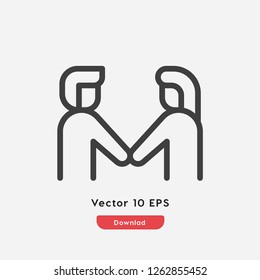 Love romance icon vector. Love symbol. Linear style sign for mobile concept and web design. Love romance symbol illustration. Pixel vector graphics - Vector.
