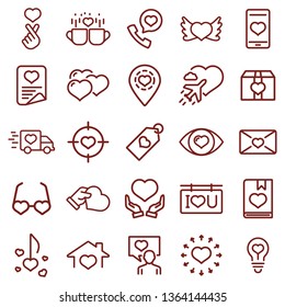 love and romance - minimal thin line web icon set. simple vector illustration. concept for infographic website or app.