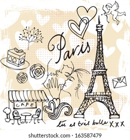 Love & romance in Paris background 